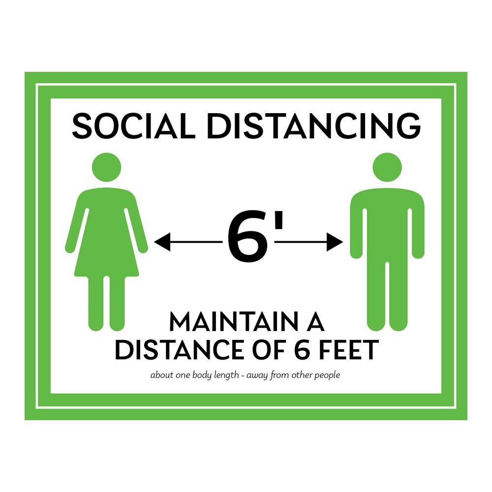 Maintain A Distance Of Six Feet Decal