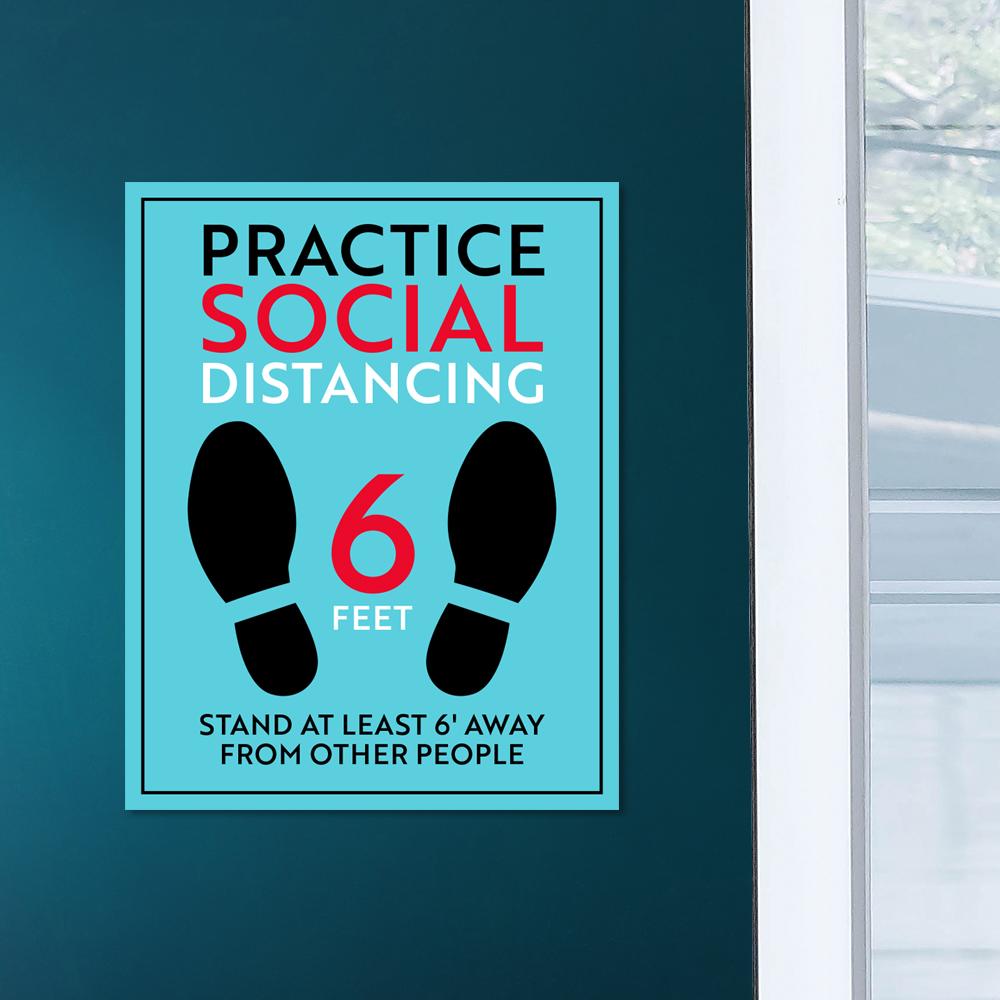 Practice Social Distancing Six Feet Sign | ExcelMark