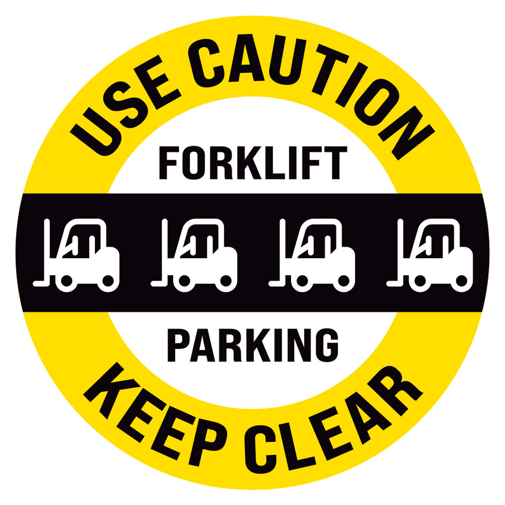 Use Caution Forklift Parking Floor Decal