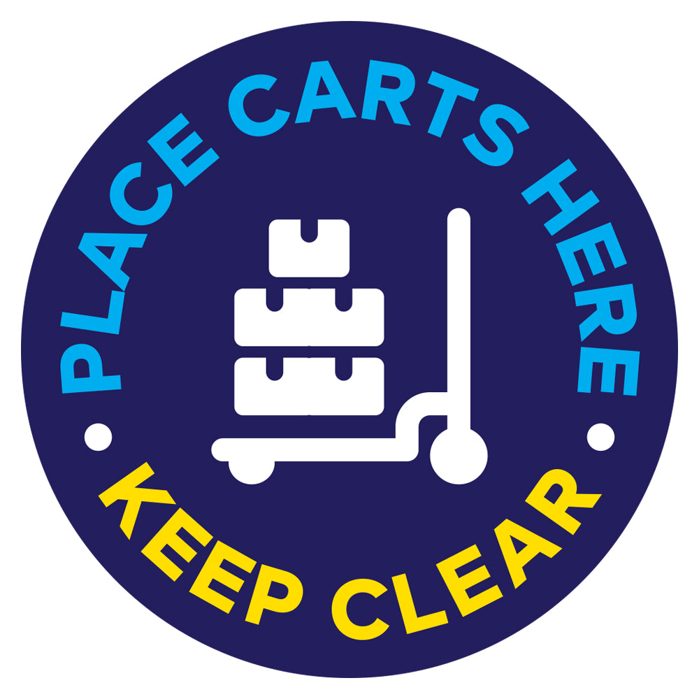 Place Carts Here Keep Clear Floor Decal