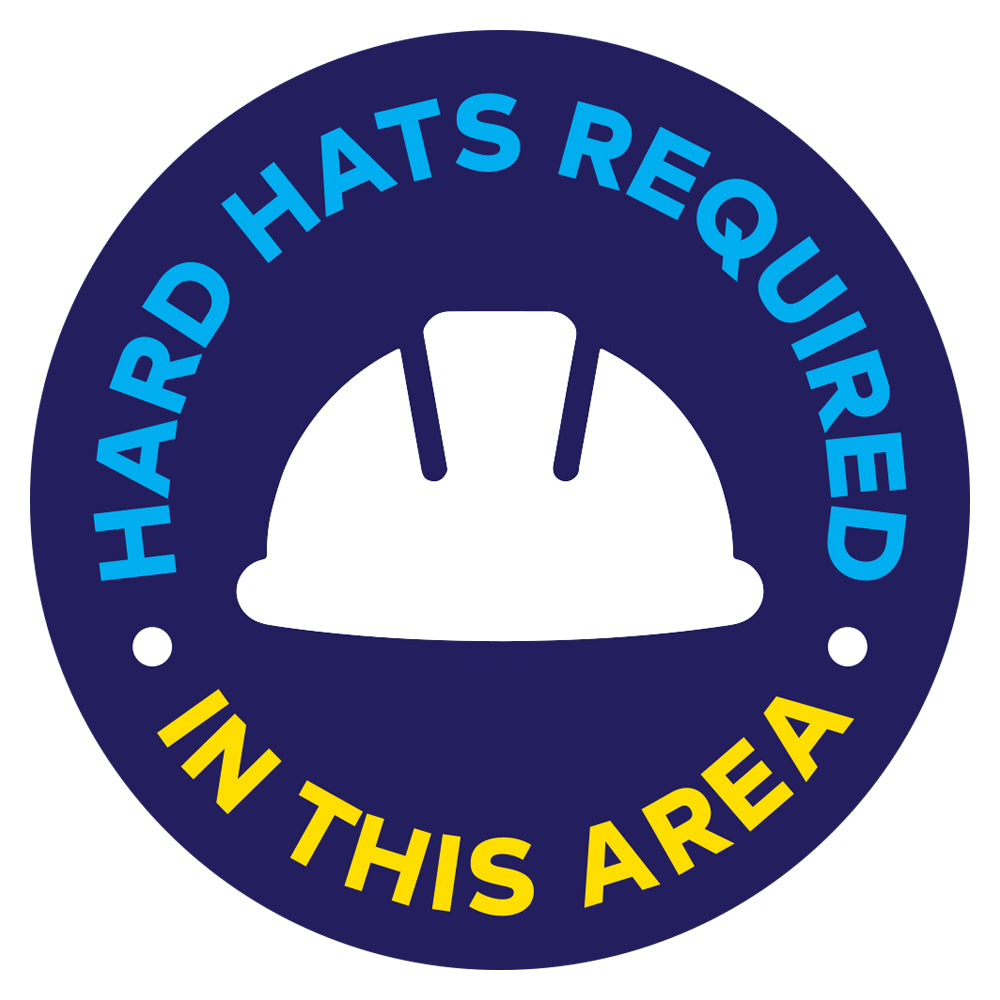 Hard Hats Required In This Area Floor Decal