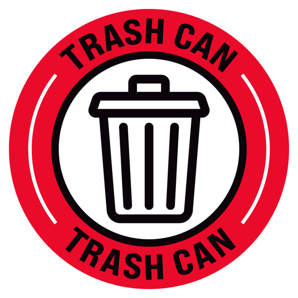 Red Trash Can Floor Decal