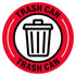 Red Trash Can Floor Decal