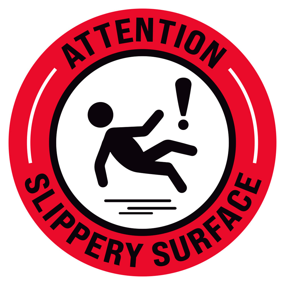 Attention! Slippery Surface Floor Decal