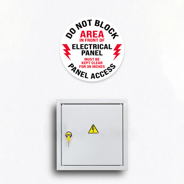 Do Not Block Area In Front of Electrical Panel Floor Decal