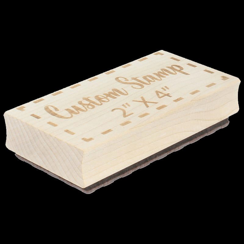 3/4 by 2 Wood Rubber Stamp –