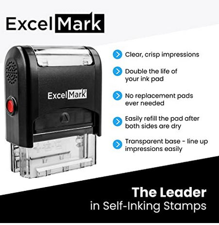 StampMark Customized Signature/Logo Stamp - Medium Size - Choose from 15  Ink Colors